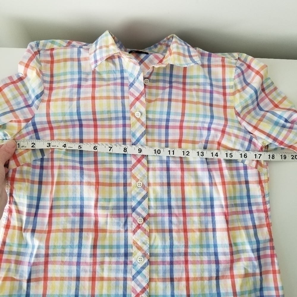 Talbots Rainbow Plaid Button Down Long Sleeve Dre… - image 6
